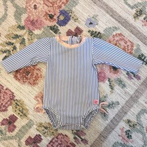 Ruffle Butts Striped Long-Sleeve Baby One-piece